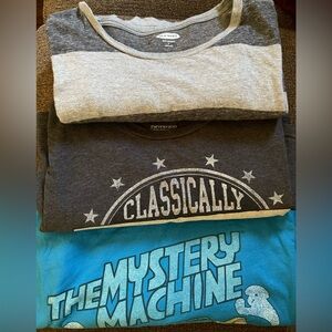 Bundle of 3 Men’s Graphic T-Shirts-Size Large
Nintendo, Scooby Doo, and Gray Tee